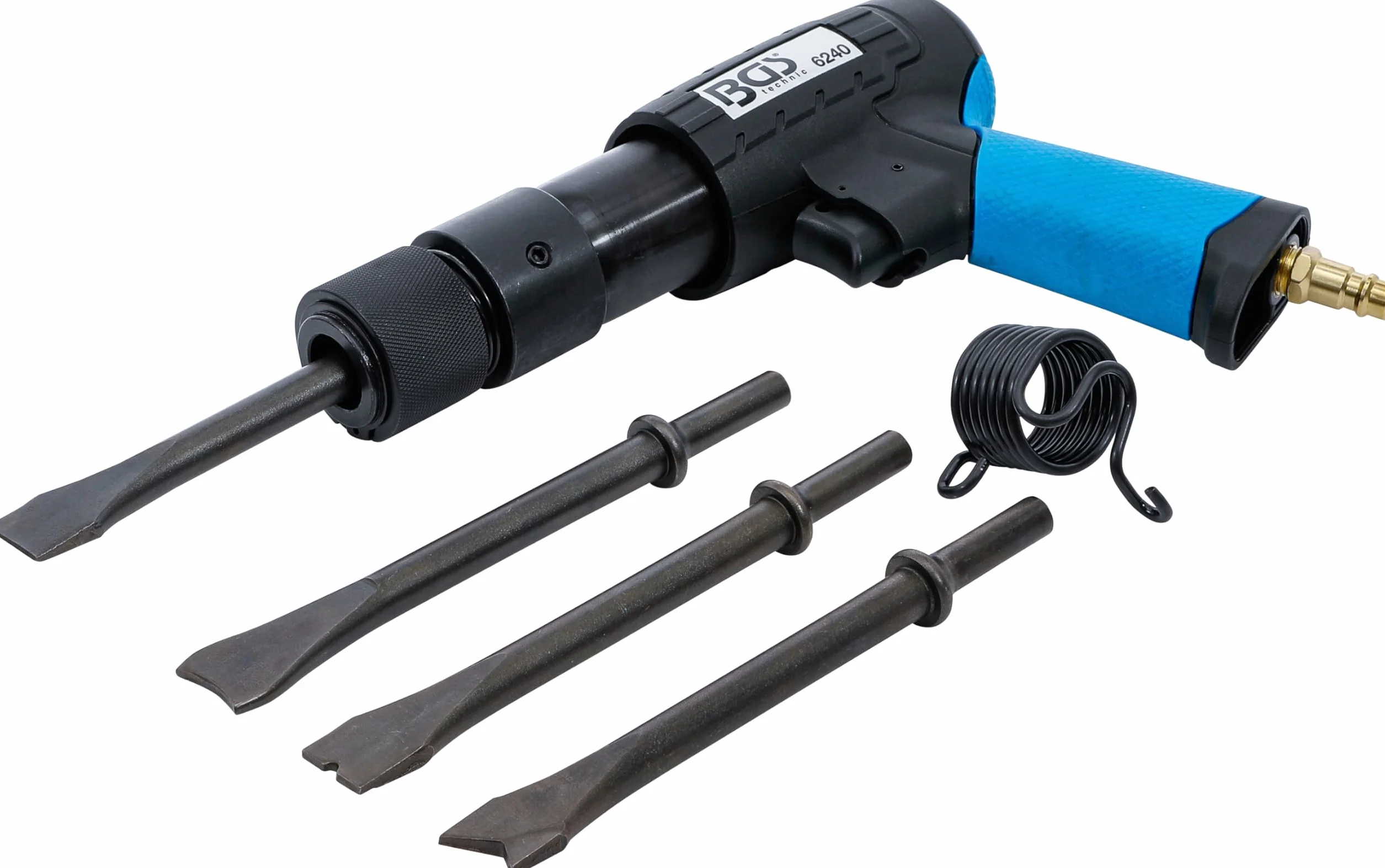 BGS 6240 | Kit scalpello pneumatico | con mandrino a sgancio rapido | 10 mm