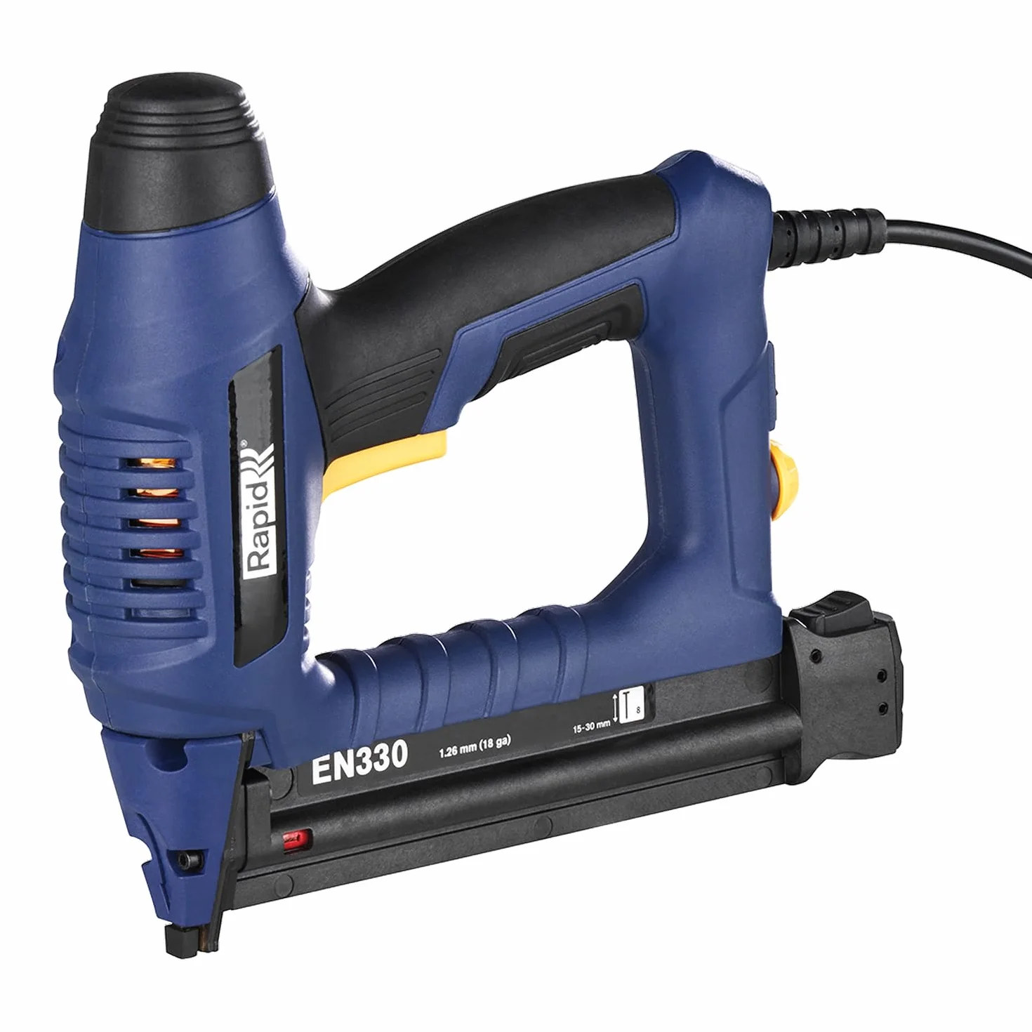 Rapid EN330 Chiodatrice Elettrica per Chiodi n.8 con Caricatore a Pulsante, Grilletto a Risposta Istantanea, Adatta a Rifiniture di Telai, Finestre e Porte o per Decorazioni (5001386), Blister