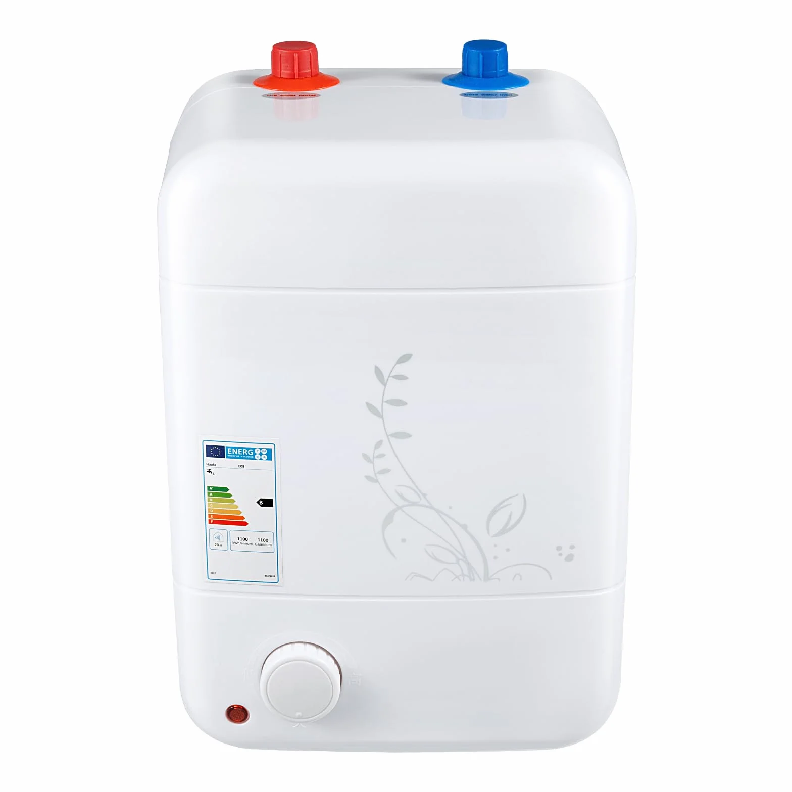 MINRS 8 l, piccolo serbatoio per acqua calda resistente alla pressione, piccolo serbatoio da 1500 W, temperatura regolabile, funzione termostato per lavello da cucina, bagno [classe energetica B]