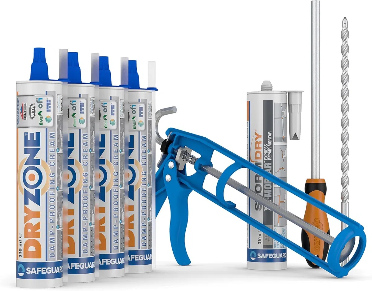 Dryzone Kit Iniezione - Tutto ciò che serve per trattare l'umidità di risalita - Trattamento approvato dalla BBA (6 m)