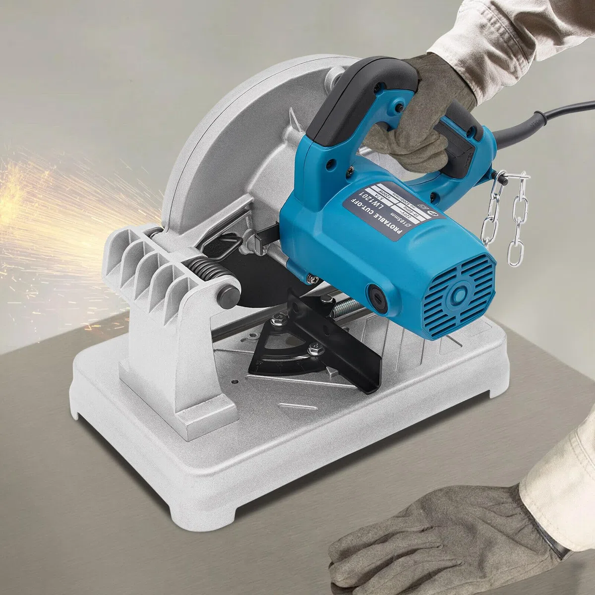 Sega da taglio in metallo, 1200 W, 185 mm, multiuso, con cavo, 5200 Rpm, Metal Chop Saw, multiuso, taglia legno, acciaio, alluminio
