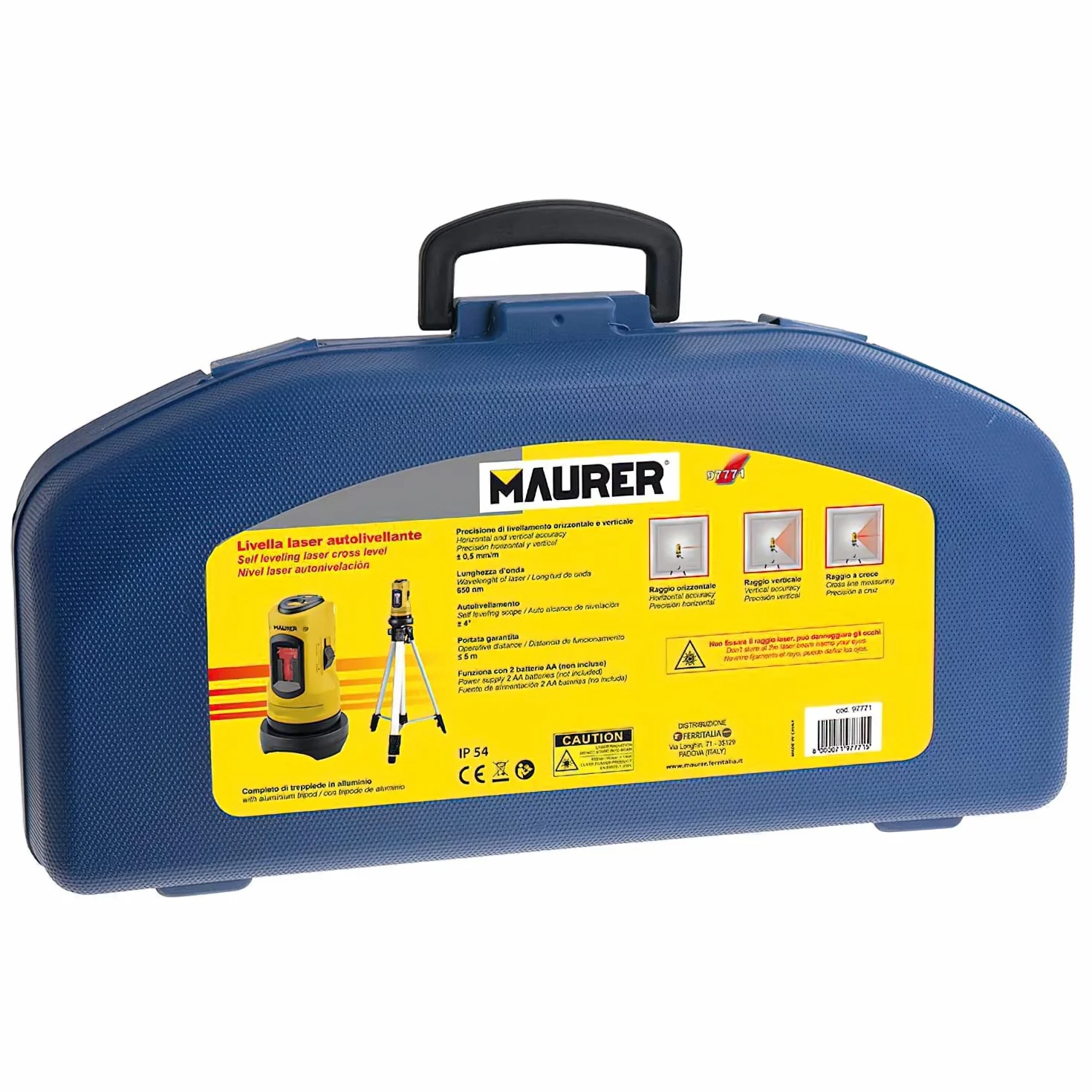 Maurer - Livello Laser Autolivellante Livella Con Treppiedi E Valigetta