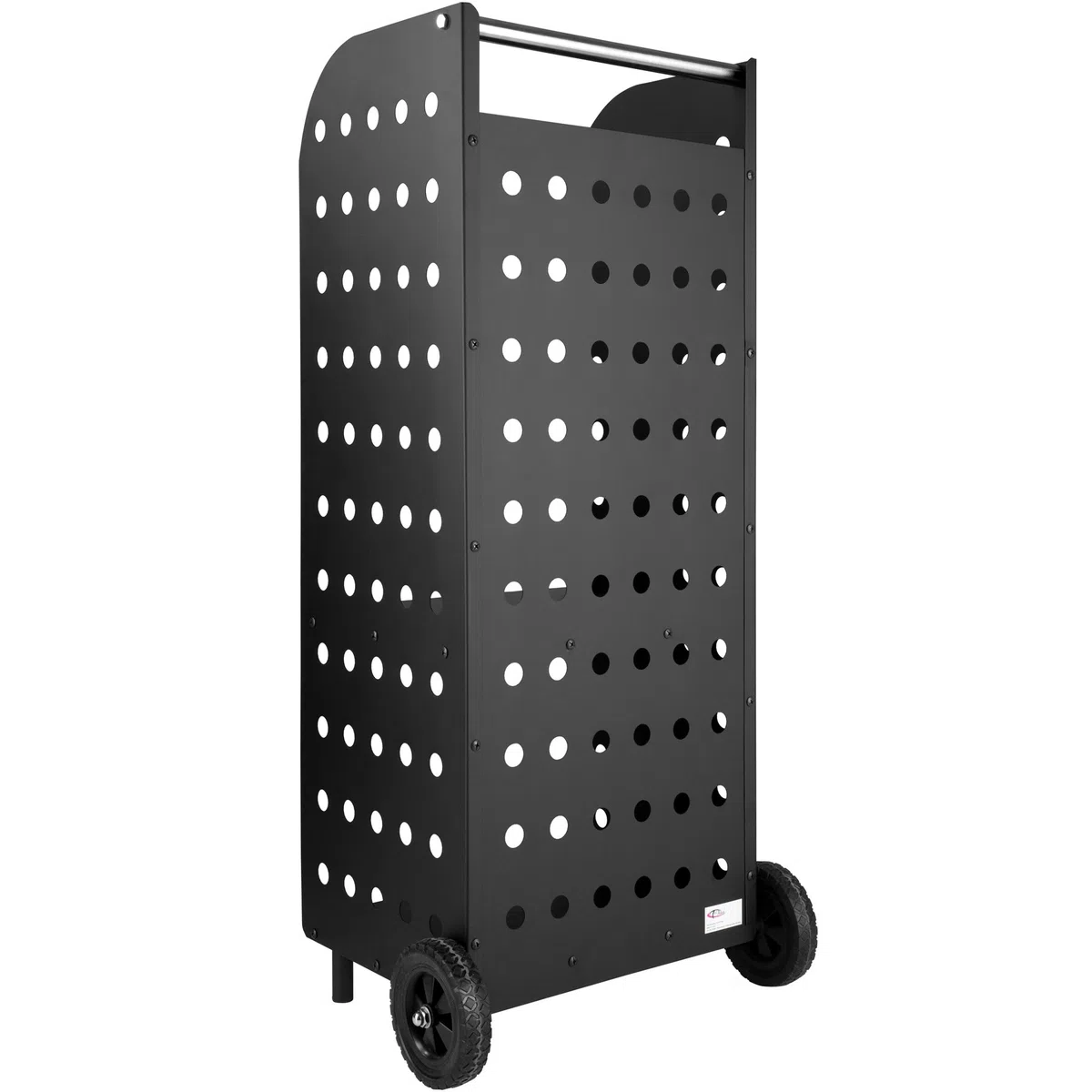 tectake® Carrello Portalegna con Ruote, Portatutto in Lamiera Perforata, Ripiano Aggiuntivo, Carrello Porta Attrezzi, Stabile e Robusto per Interno ed Esterno - Nero