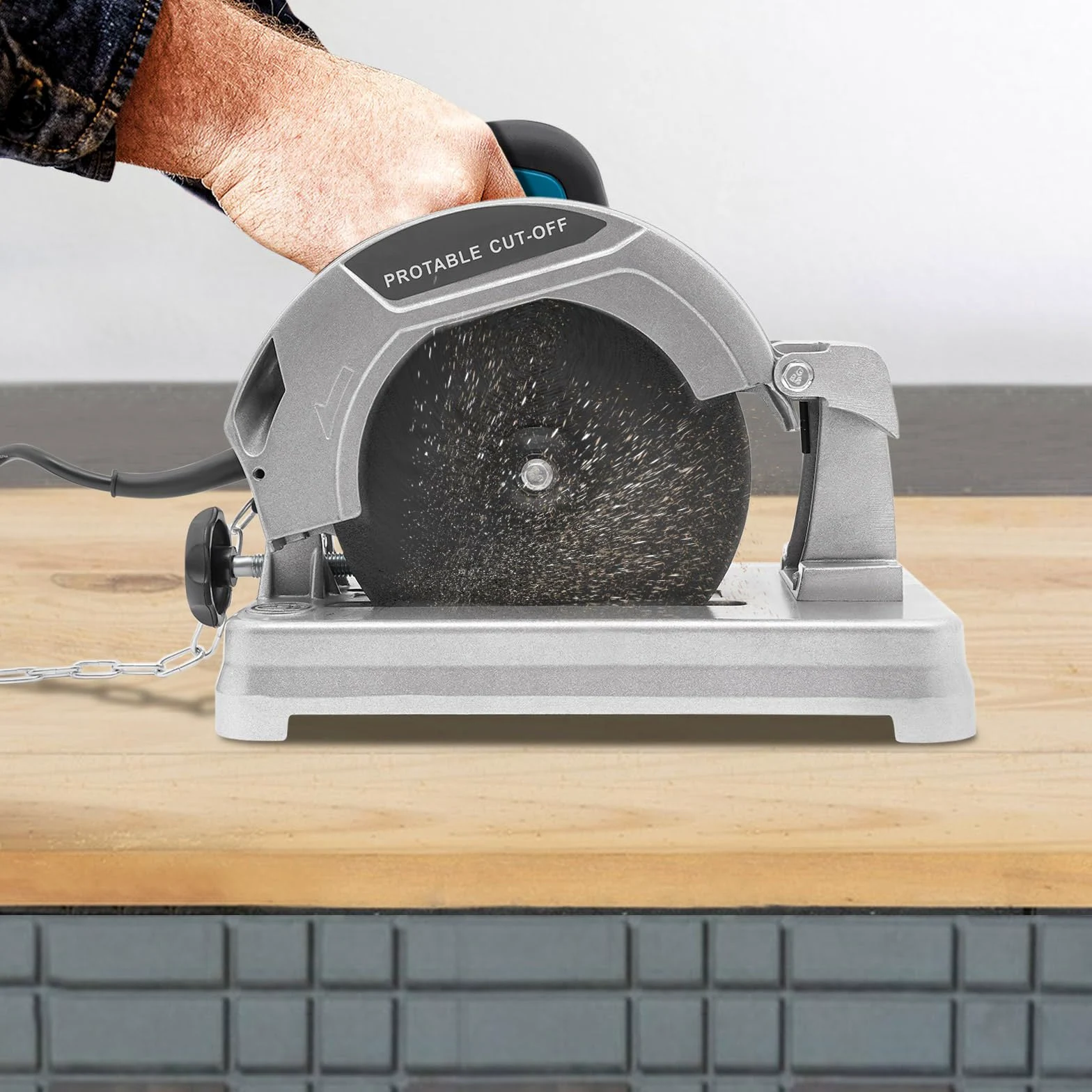 Sega da taglio in metallo, 1200 W, 185 mm, multiuso, con cavo, 5200 Rpm, Metal Chop Saw, multiuso, taglia legno, acciaio, alluminio