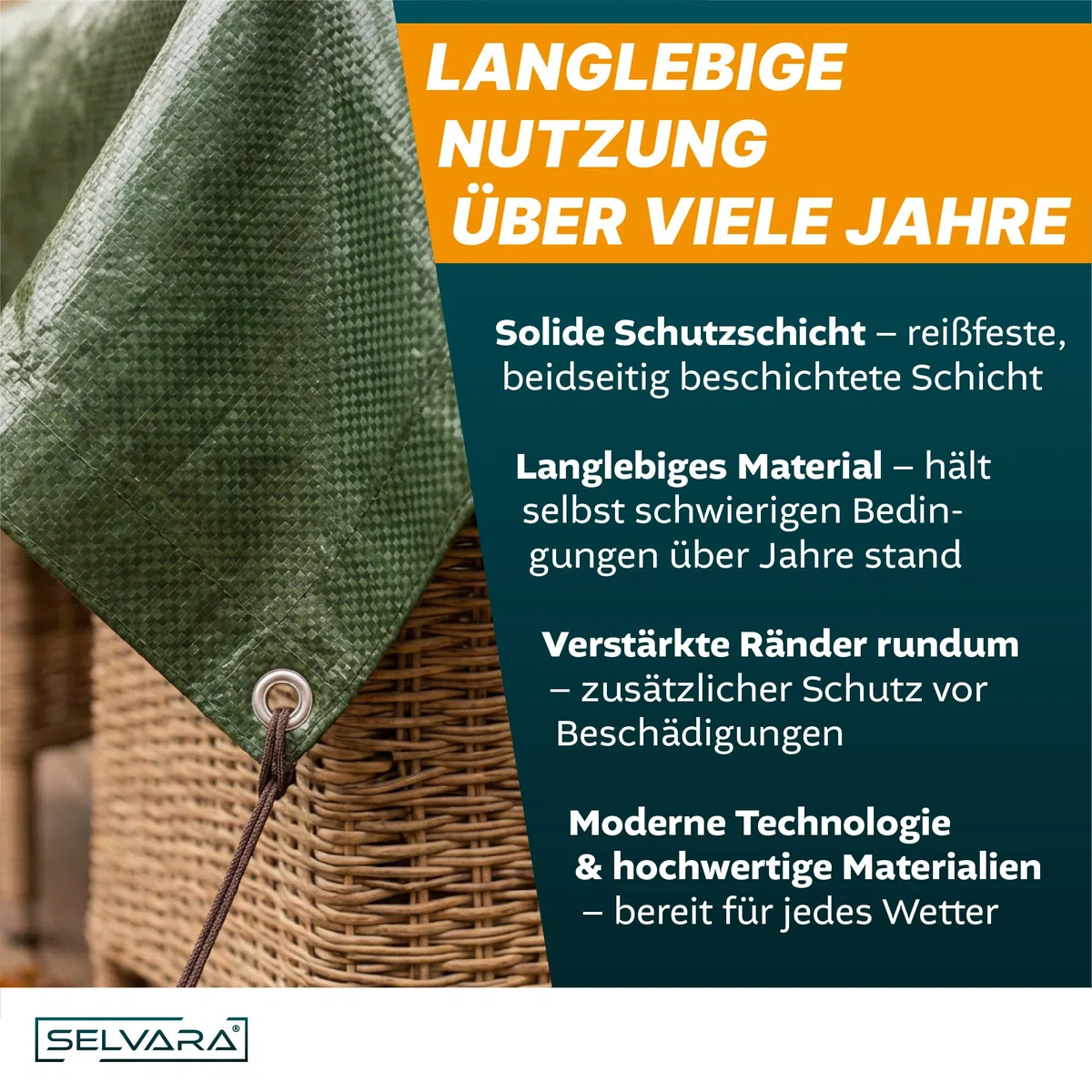 Telo impermeabile esterno 260g/m² Top Line | Telo occhiellato 4m x 8m | Telone multifunzionale bianco | Telo pvc occhiellato I Resistente ai raggi UV e agli strappi