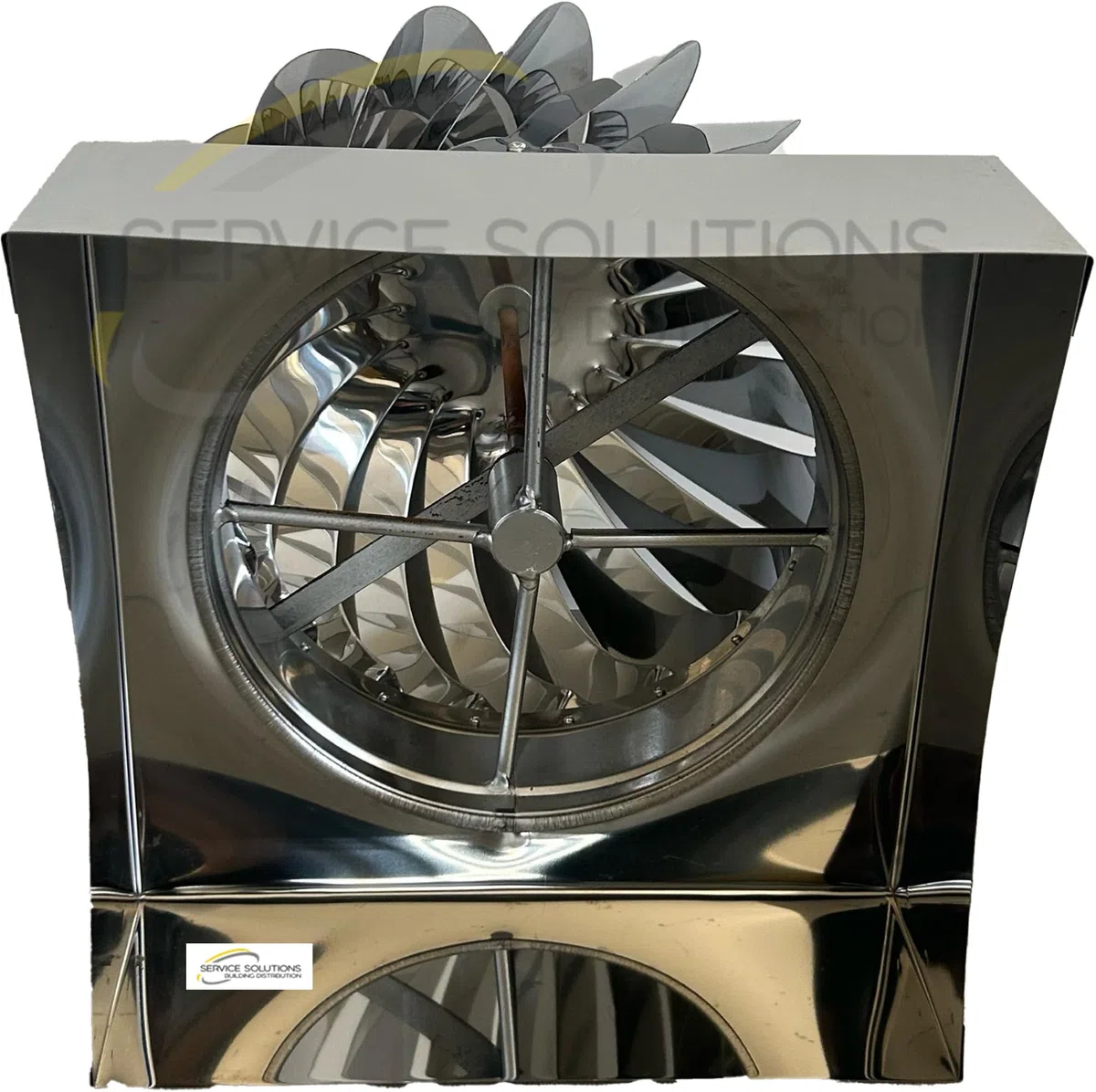 SERVICEWEBSHOP | Comignolo Girevole in Acciaio Inox AISI 304 con Cuscinetti a bagno d’olio, Cappello Eolico per Canne Fumarie e Camini, Base Quadrata Attacco Femmina (CM 37x37)