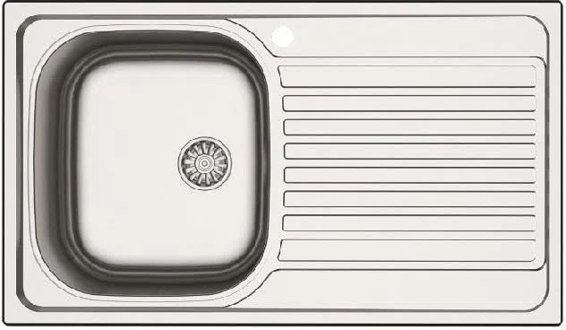 OHN861IRPC - Lavello Cucina 1 Vasca con Gocciolatoio Destra 86 cm Inox Finitura Prelucido
