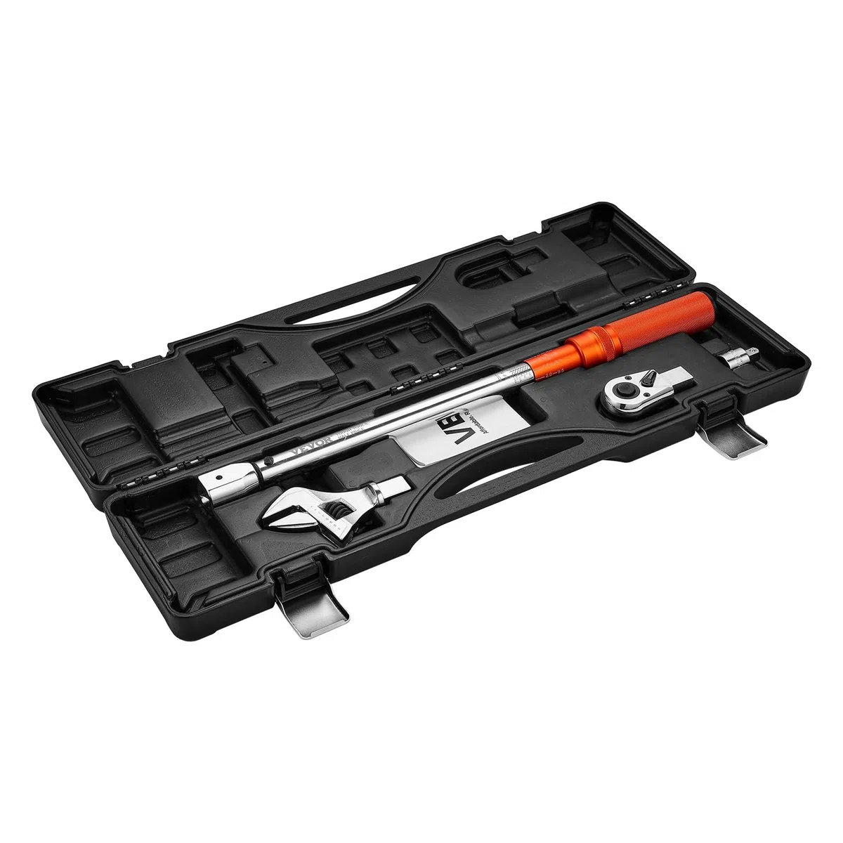 VEVOR Chiave Dinamometrica Regolabile a Scatto 20-160 lbf-ft e 27,1-216,8 N.m Chiave Dinamometrica ad Alta Precisione, Bidirezionale, 72 Denti, Adattatore, Ganascia Intercambiabile, Testa a Cricchetto