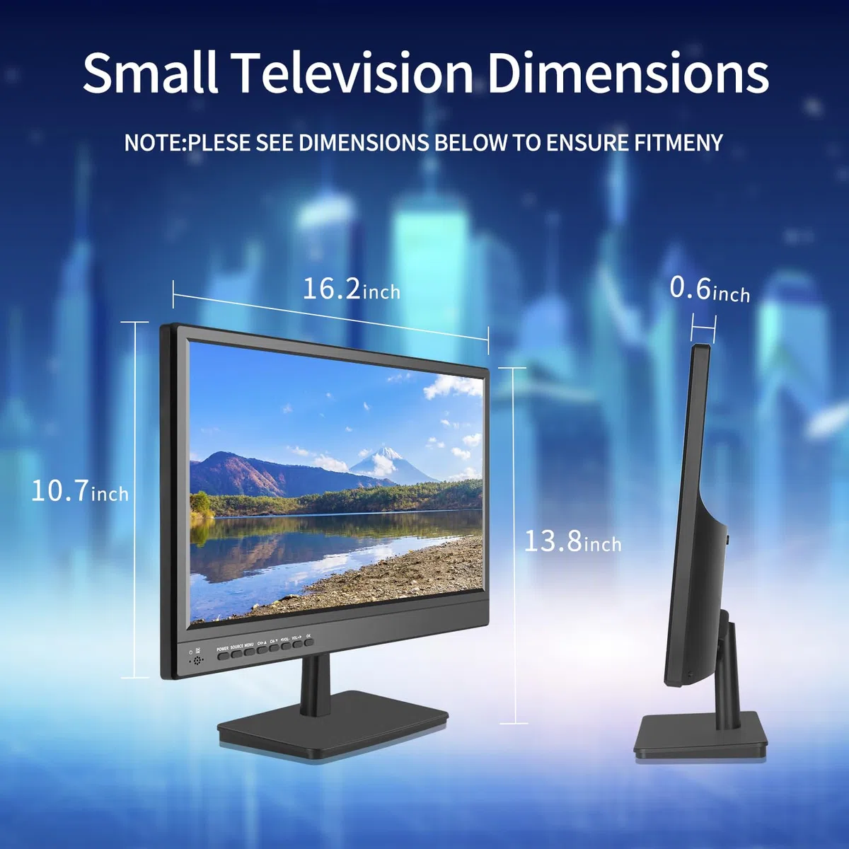 Jexiop - Monitor di sicurezza da 17 pollici, supporto USB a parete, riproduzione video full format, monitor CCTV con ingresso AV/HDMI, uscita VGA/cuffie, altoparlante