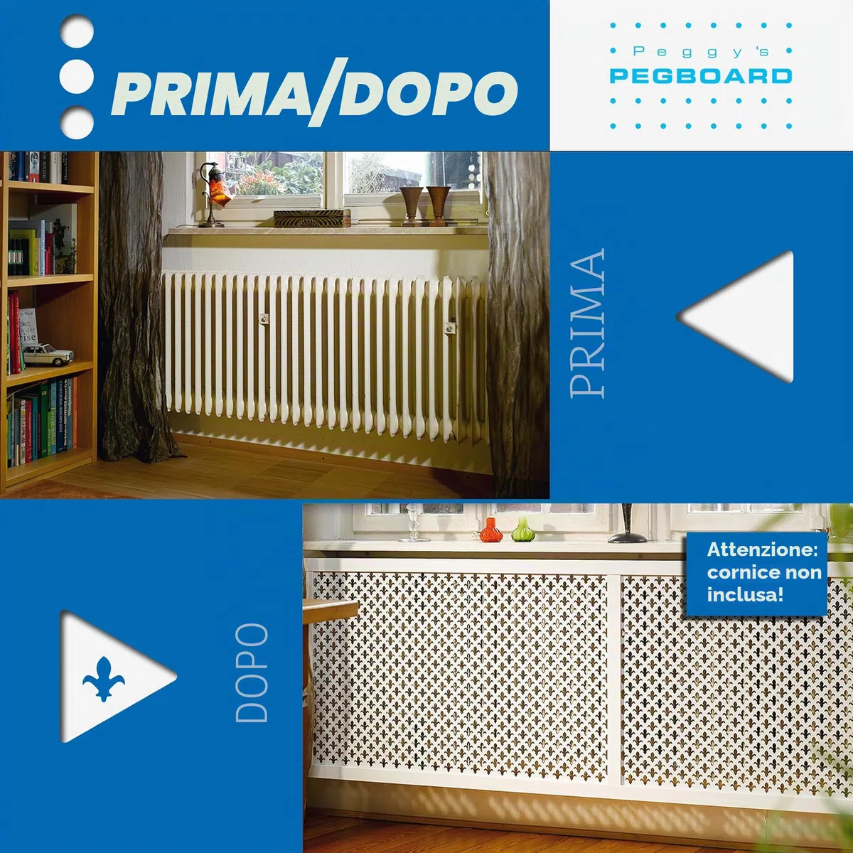 'Pannello in legno Paris 122 x 61 cm per radiatori travestimento