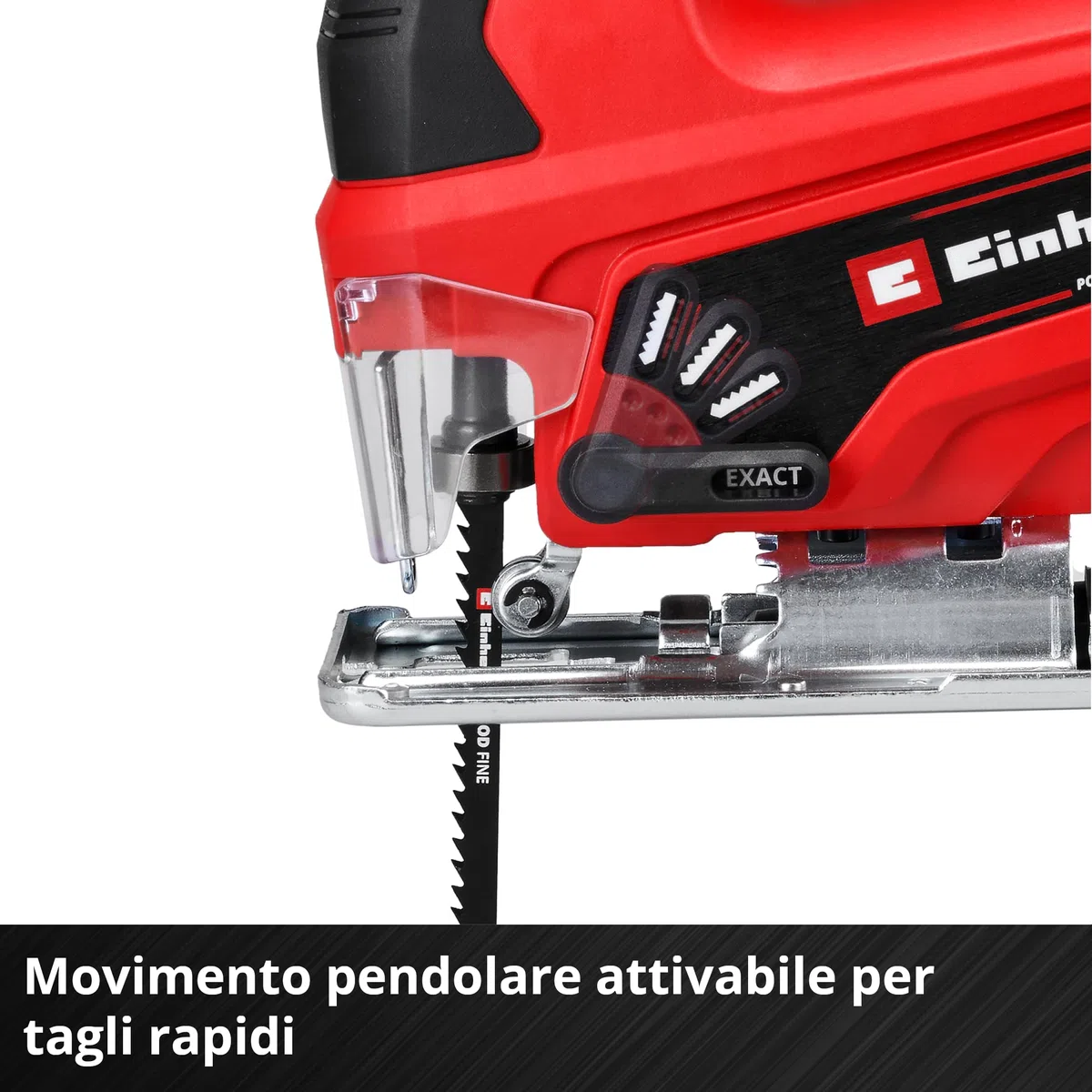 Seghetto alternativo Einhell TC-JS 18/70 Li (1 pz. 2,5 Ah) Power X-Change (18 V, prof. taglio 70 mm, cambio lama senza attrezzi, incl. batteria 2,5 Ah + caricabatterie, 1 lama per sega)