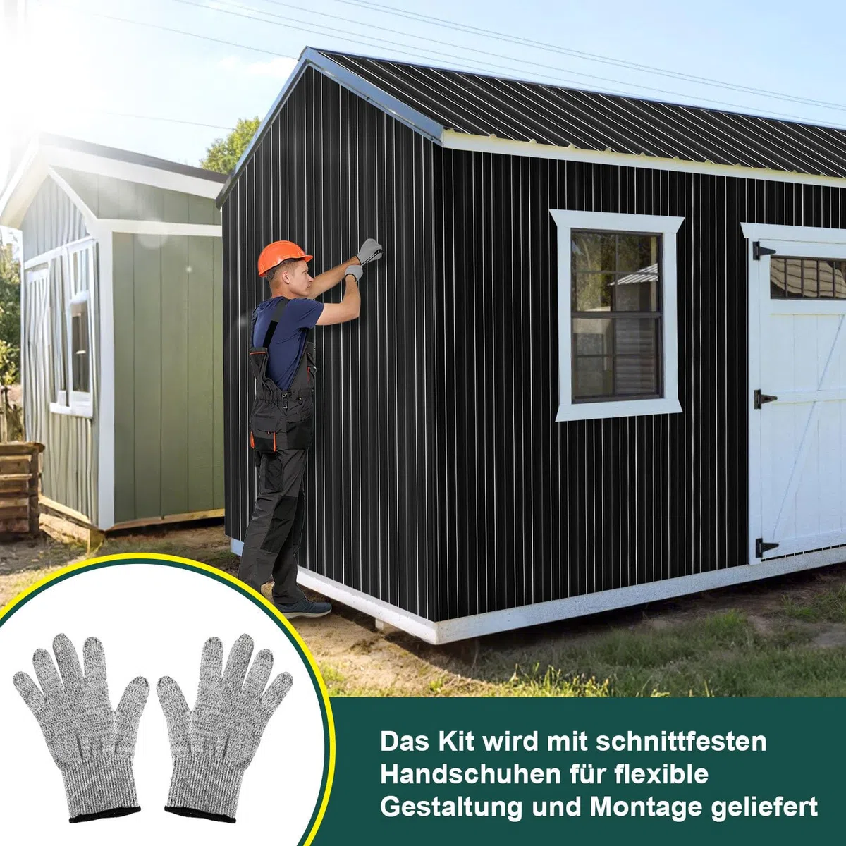 Set di 36 lastre trapezia (21 m²) 129 x 46 cm, lastre per tetti in metallo zincato in antracite, lastre ondulate per carport, casetta da giardino e recinto, resistenti agli agenti atmosferici
