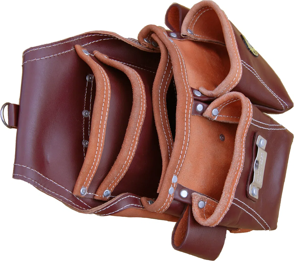 PRO-16. Vera pelle 5 tasche con chiodo anteriore a doppio carico e custodia per attrezzi con supporto per martello extra, custodia per attrezzi in pelle, cintura per attrezzi da carpentiere, FRAMERS in pelle
