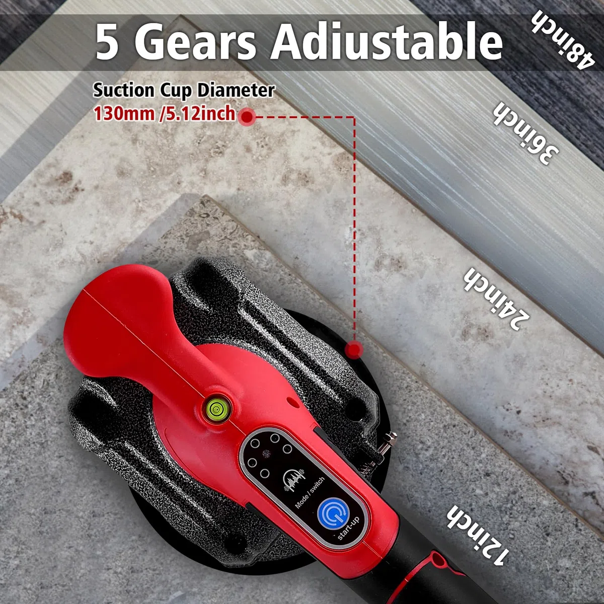 Vibratori per Piastrelle a Batteria,EUWLY Piastrellatrice per piastrelle da 21 V Elevata capacità di carico Piastrelle per pavimenti da parete Posa di utensili vibranti Strumenti con ventosa, QA2364X