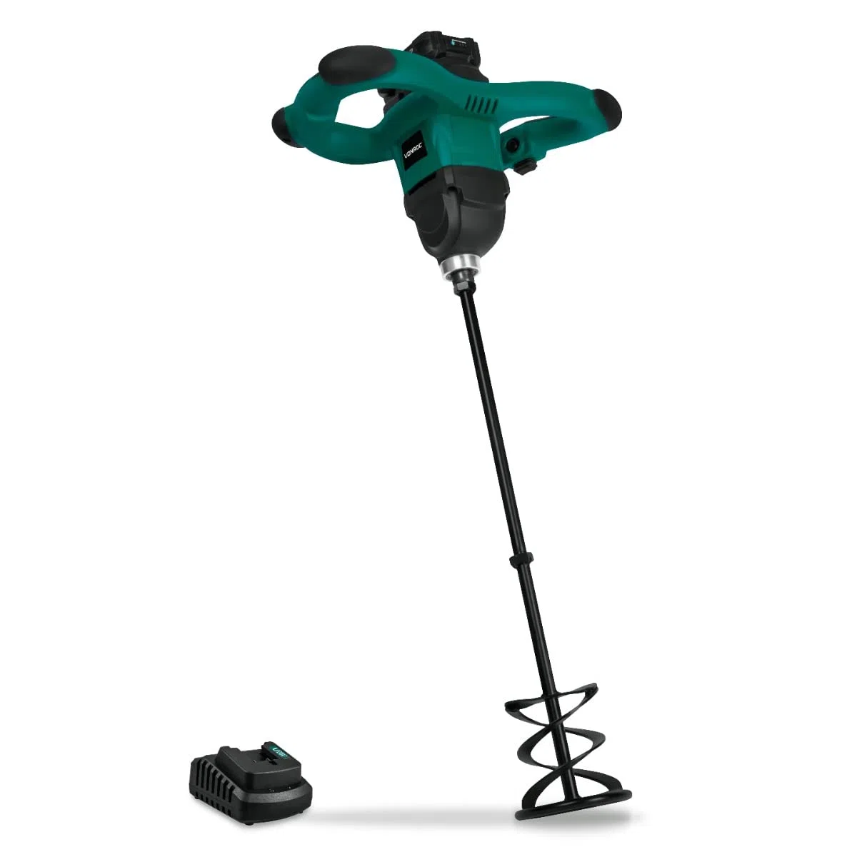 VONROC Miscelatore cemento e malta VPOWER 20V con una batteria 2.0 e caricatore. Include frusta da 120x600mm. Velocità variabile, Soft Start