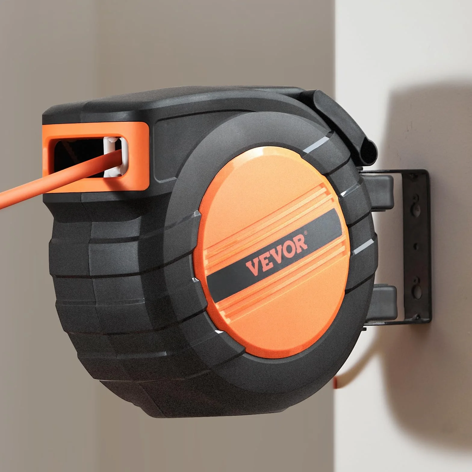 VEVOR Avvolgitubo Aria Compressa Retrattile Tubo Flessibile per Aria Compressa Ibrido Lunghezza 15,24m Pressione max. 300 PSI, Bobina Avvolgitubo Chiusa Montaggio a Soffitto/Parete da Officina
