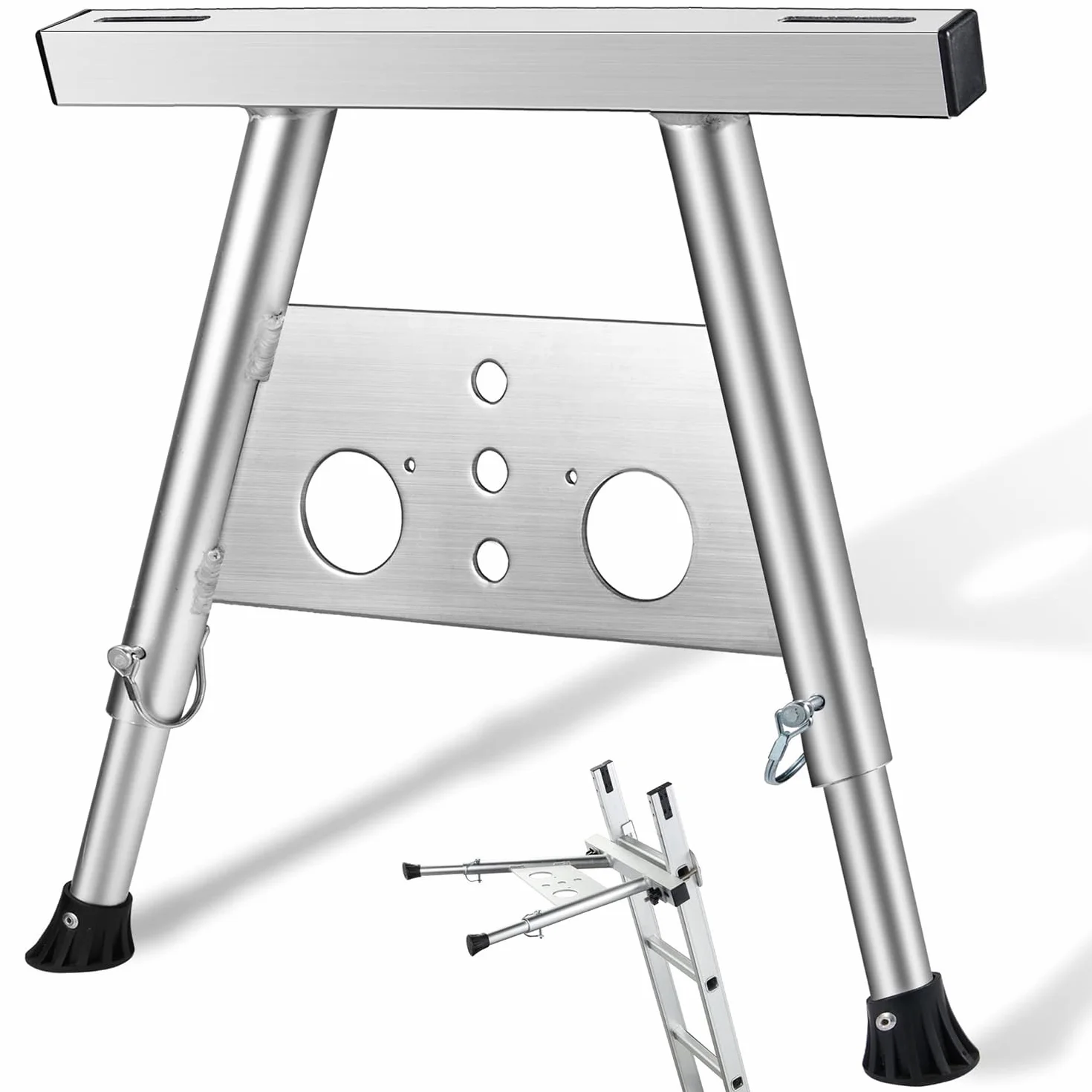 HEYOUTH Distanziatore della scala,Stabilizzatore Di Scala A Forma Di V in Acciaio,Gancio universale per Tetto,Lunghezza Regolabile 22-29.5 ",per scale di estensione,Tetto della scala,Finestra a Parete