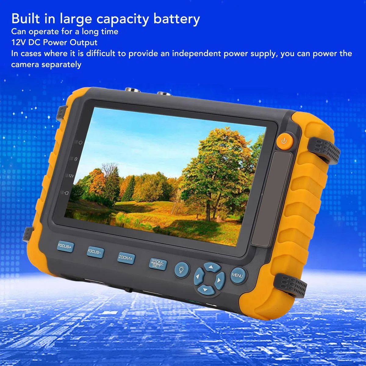 Focket Tester CCTV, Tester per Telecamera IP 5 Pollici 8 MP, Tester per Monitor Video Analogico Coassiale AHD TVI CVI con Test Cavo UTP Controllo PTZ Ingresso HDMI VGA Uscita DC12V (Spina UE)