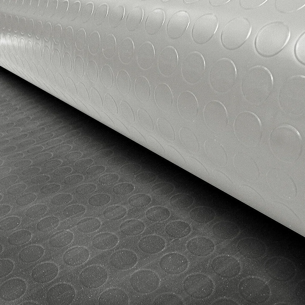 Pavimento Tappeto Gomma Pvc Bollato Rivestimento Antiscivolo Mod. ZERBINO_BOLLE_PVC 2X4 METRI GRIGIO