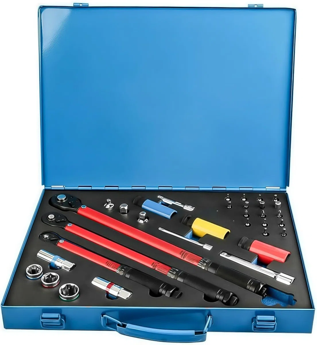 Set Chiavi Dinamometriche 33 Pezzi – 1/4" 3/8" 1/2", 2-230 Nm, Acciaio Cr-V, Precisione ±3%, 72 Denti, Doppia Scala – Incl. Adattatori, Dadi, Prolunghe – per Auto, Moto, Bici, Camion