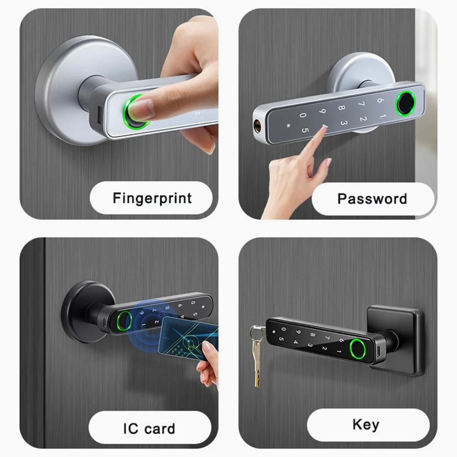 Maniglia Della Porta Con Impronta Digitale,Serratura Elettronica Con Tastiera a Sfioramento,Serratura Intelligente Con Tastiera Touch e Funzioni Smart,Per Porta d'Ingresso, Casa, Ufficio, Appartamento
