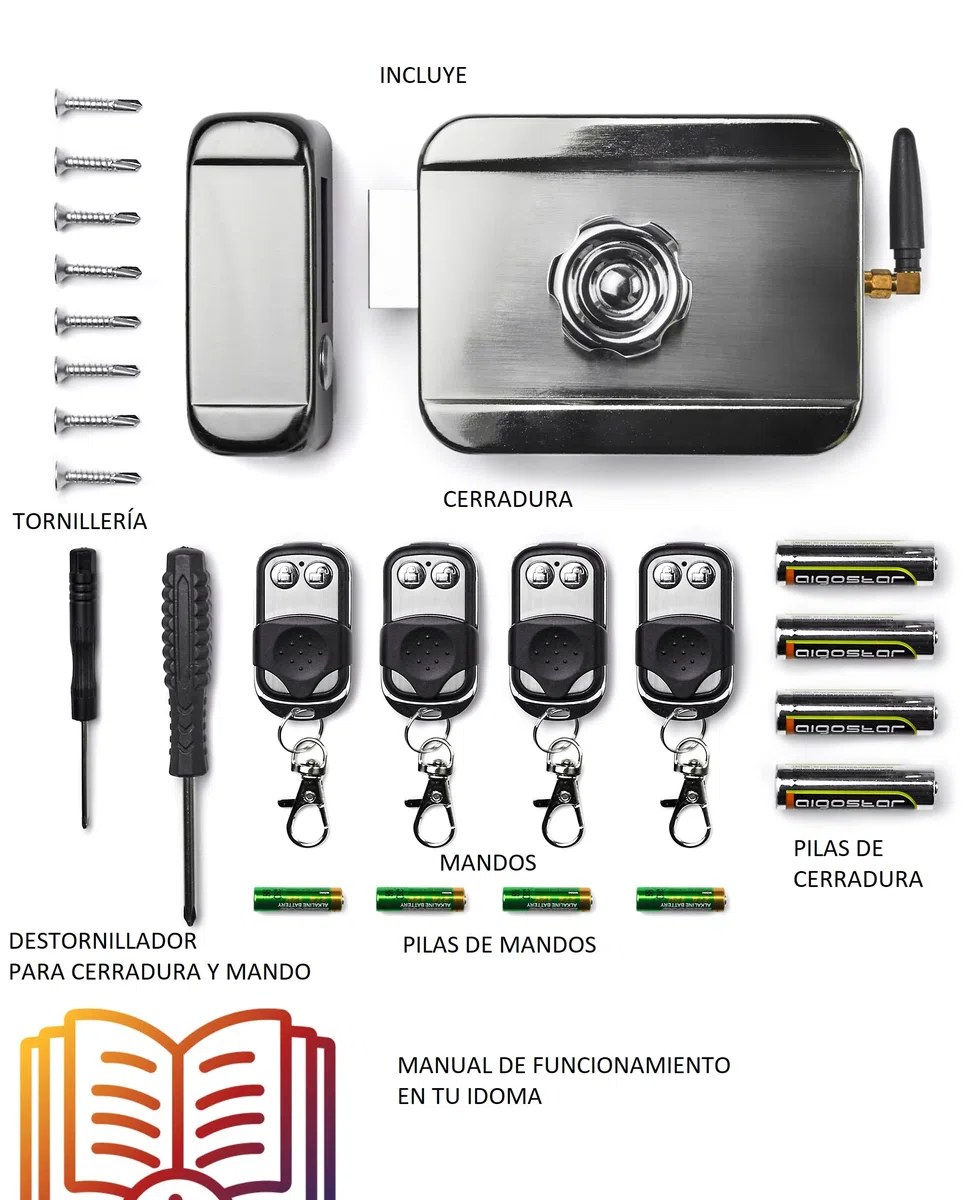 Serratura invisibile di sicurezza con telecomando per porta esterna o interna con 4 telecomandi antifurto e antiokupas