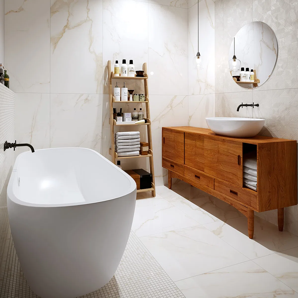 Gres porcellanato effetto marmo Calacatta Lux Rettificato 60x120 cm spess. 10 mm per pavimenti e rivestimenti bagno, soggiorno, salone 1 PACCO = MQ. 1,44