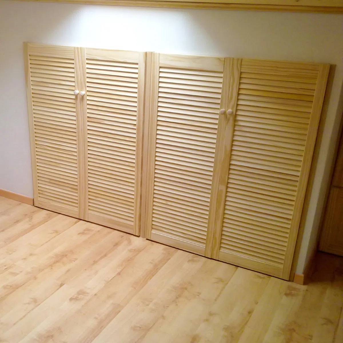 Onlywood Antine in Legno Massello Naturale - Sportello in Legno struttura a Persiana - Ante per cucina muratura o per creare mobili fai da te 494 x 993 h. mm