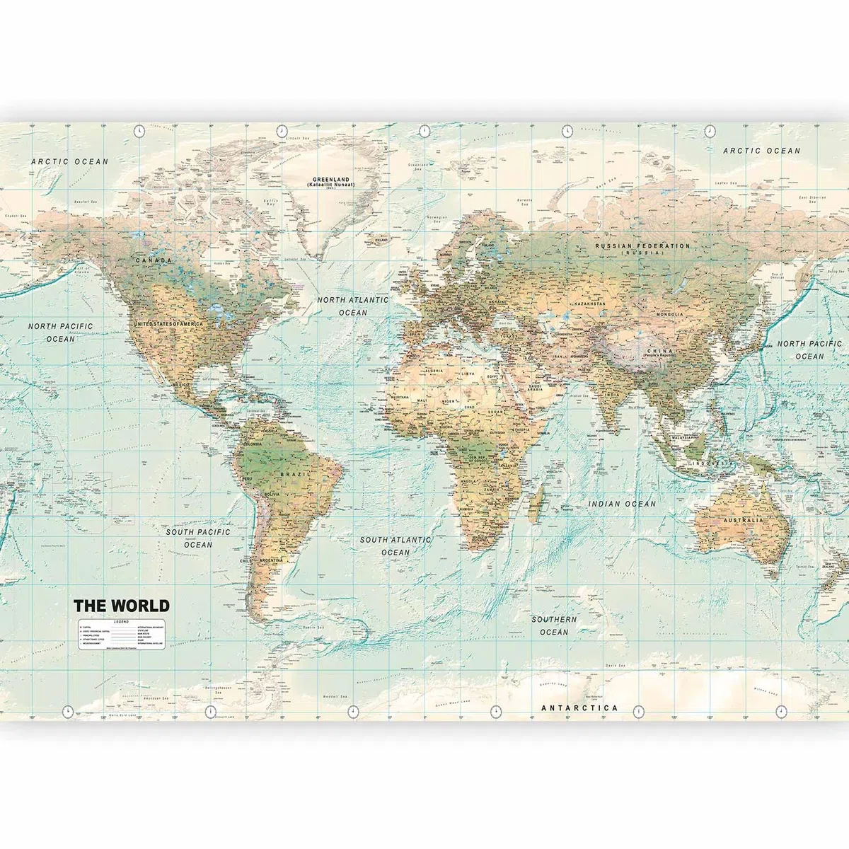 murando Mappa del mondo Fotomurali adesivi 294x210 cm Fotomurali Adesivi Murali Rivestimento Parete Moderna per Pareti Adesiva Muro Decorativo Fotomurale Soggiorno k-A-0091-a-d