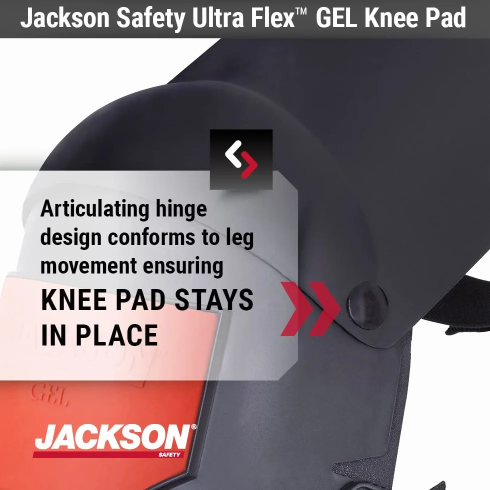 JACKSON SAFETY 95110 Universal, Grey/Orange Ultra-Flex Premium Grade protective durable comfort anti-slip Knee Pads for construction, work, gardening, flooring or DIY, grey