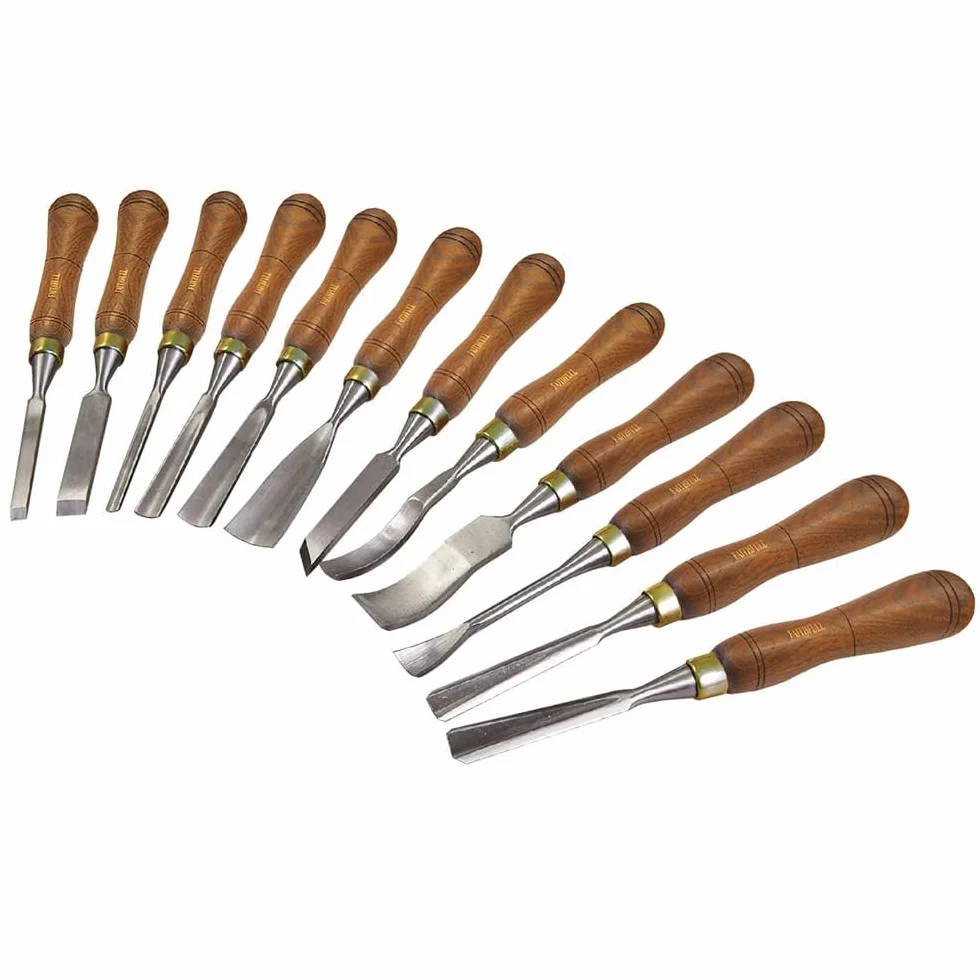 Faithfull WCSET12 - Set per intaglio legno, 12 pezzi, con custodia