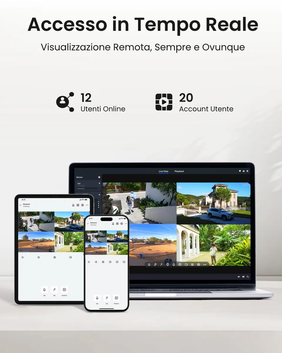 Reolink NVR PoE 8 Canali, Videoregistratore Cablato Supporta 16MP/12MP/4K/5MP/4MP, Accesso Locale e Remoto, Capacità Espandibile a 16TB, Videosorveglianza Registrazione 24/7, HDD non incluso, RLN8-410