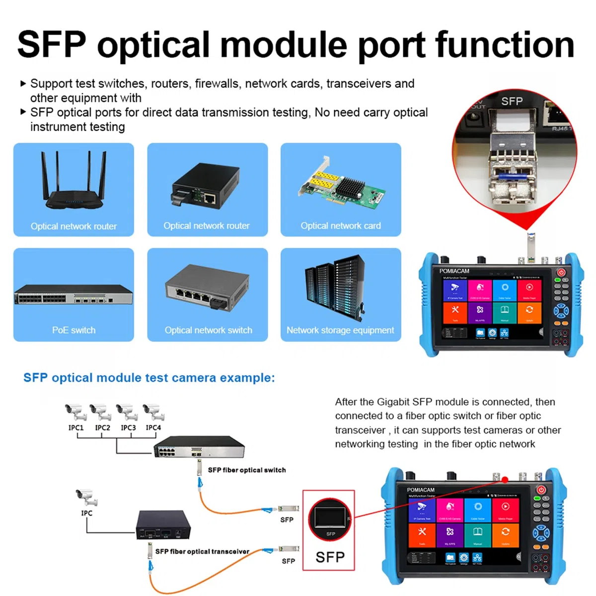 Strumento ditest per telecamera IP IPC-9800MOVTADHS Plus Tester analogico multifunzionale per telecamera IP Monitor touchscreen IPS da 7'' 8MP SDI TVI AHD CVI TDR OPM VFL Telecamera POE WIFI CCTV HDMI