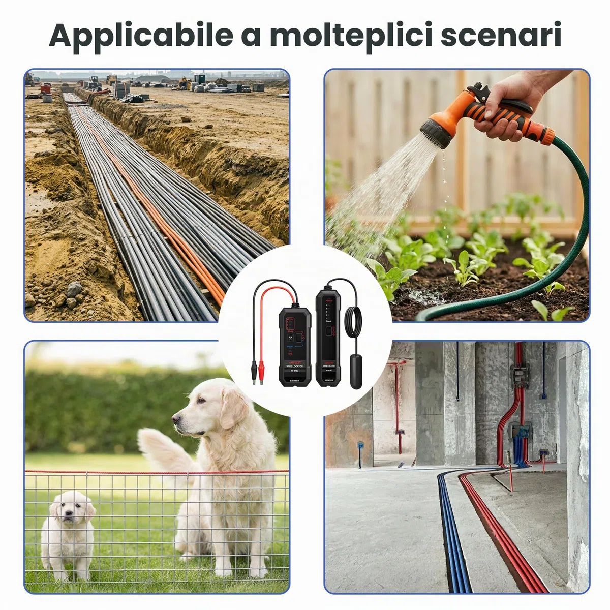 NOYAFA Upgraded Underground Wire Locator, Underground Cable Locator per recinzione animale domestico elettrico filo sotterraneo
