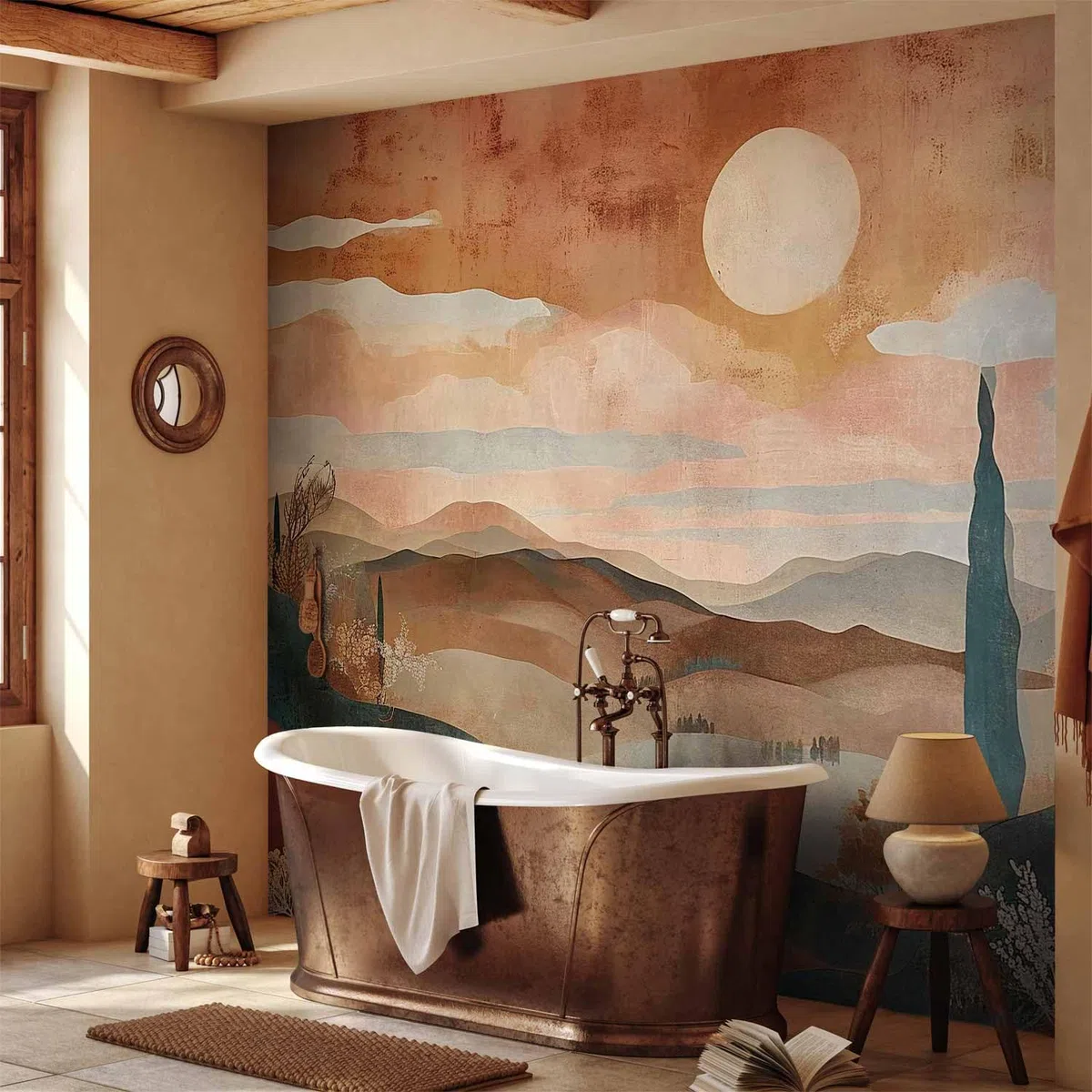murando Carta da parati adesiva Motivo Retrò - 294x210 cm Fotomurali in TNT Murale alla moda Decorazione da Muro XXL autoadesiva Gigante adesivi - Stile scandinavo terracotta Arancia c-H-10020-a-a