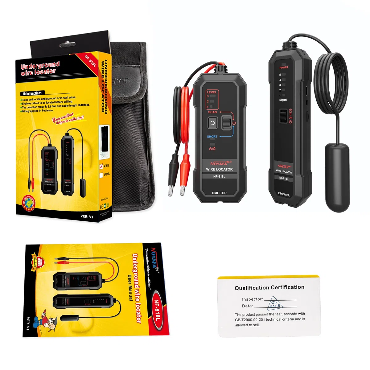 NOYAFA Upgraded Underground Wire Locator, Underground Cable Locator per recinzione animale domestico elettrico filo sotterraneo