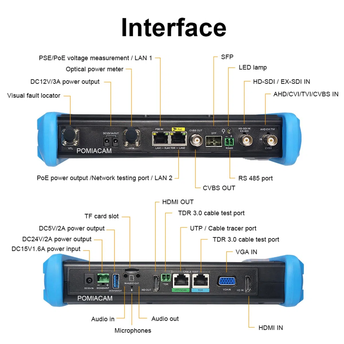 Strumento ditest per telecamera IP IPC-9800MOVTADHS Plus Tester analogico multifunzionale per telecamera IP Monitor touchscreen IPS da 7'' 8MP SDI TVI AHD CVI TDR OPM VFL Telecamera POE WIFI CCTV HDMI