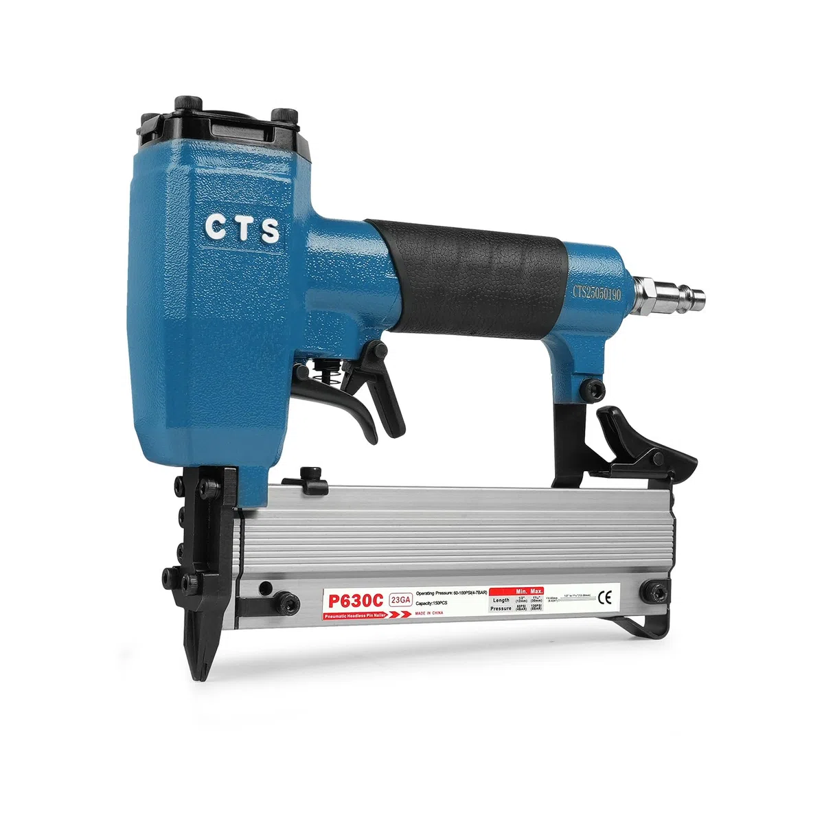 P630C Chiodatrice pneumatica per microchiodi senza testa calibro 23 da 12 a 30 mm con doppio grilletto di sicurezza per mobili armadi e decorazione interna