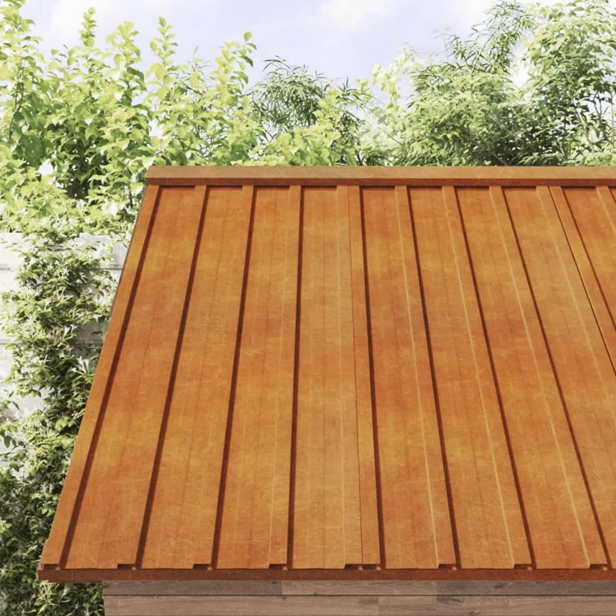 Gecheer Pannelli per Tetto 12 Pezzi, ondulati, 100 x 44 cm, Acciaio corten, per capannoni, maneggi, Garage temporanei, Case mobili e edifici Commerciali