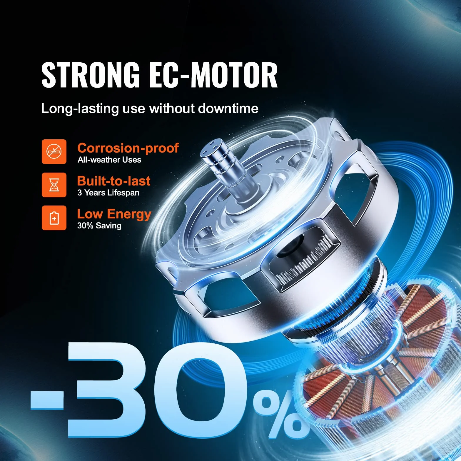 VEVOR Ventilatore Estrazione Condotto in Linea 10 cm HVAC EC Velocità Regolabile, Ventola di Aspirazione a Condotto in Linea Potenza Nominale 25 W 2900 giri/min Rumore a 28 dB, Ventola Estrazione Aria