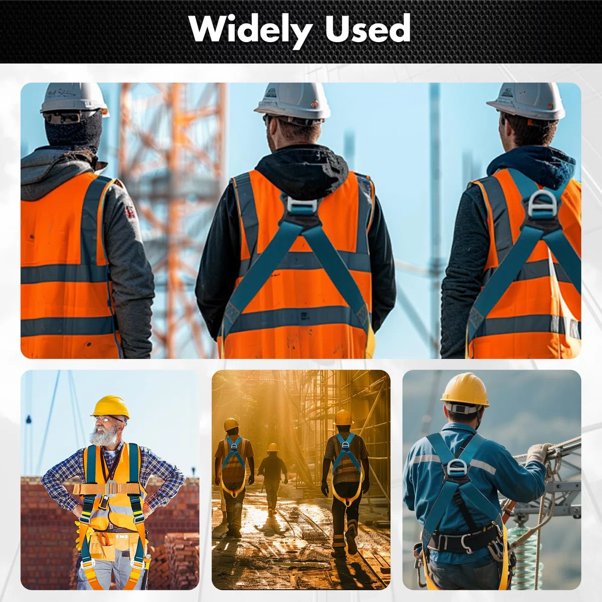 Imbracatura di sicurezza anticaduta integrale con assorbitore di energia, doppia fune 1,8 m, Portata massima 140 kg, EN 361/354/355, protezione anticaduta per tetti e arrampicata, linea vita tetto kit