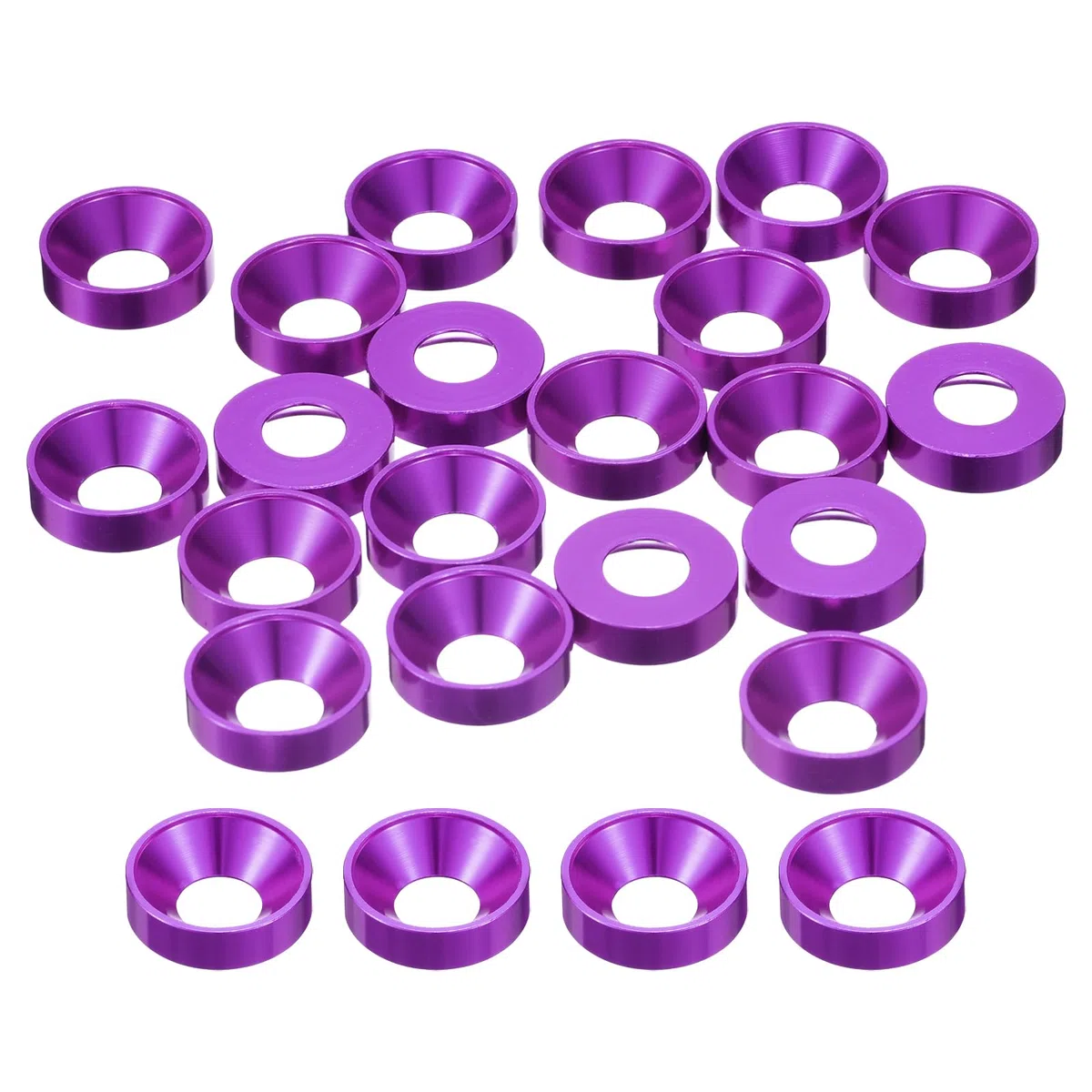 QUARKZMAN 20Pz Rondelle A Testa Svasata M8 Finitura, Guarnizioni Vite Lega Alluminio, Rondelle A Coppiglia Per Parti, Viola