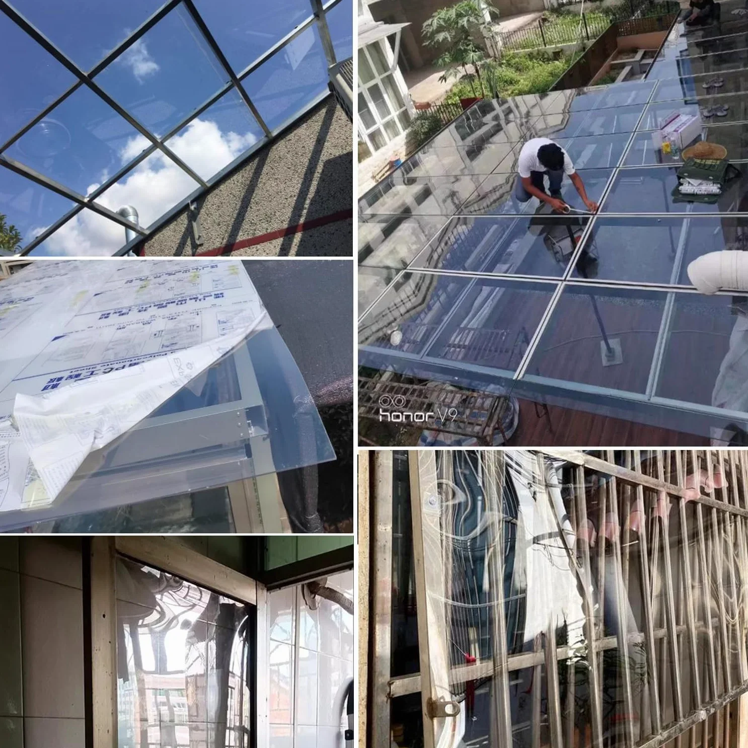 Lastre in policarbonato trasparente - Pannello di copertura in plastica resistente agli urti per luce naturale, pergola, carport, sostituzione della tettoia della serra - Include viti