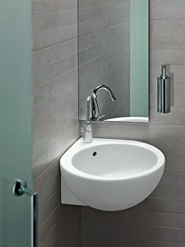 Sanitari bagno You&me lavabo ad angolo sospeso o appoggio montaggio SX