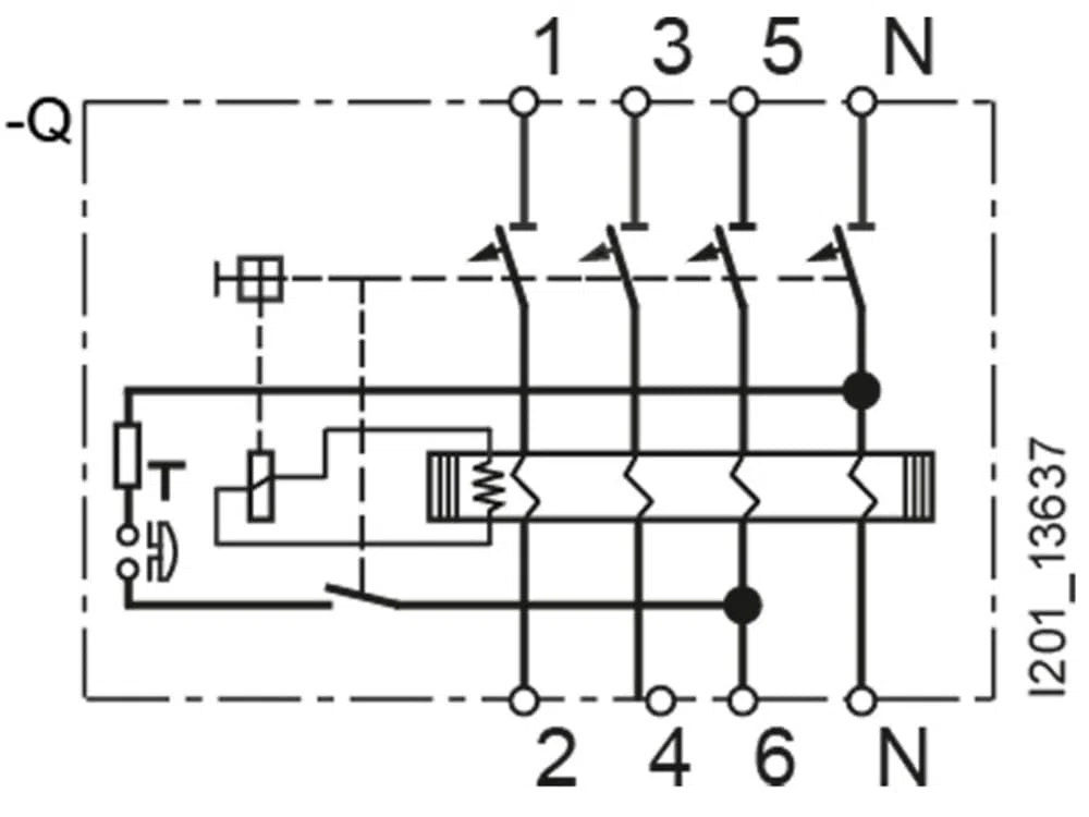 'Siemens 5sv33466 Fi interruttore di protezione a 4p 400 V 63 a "