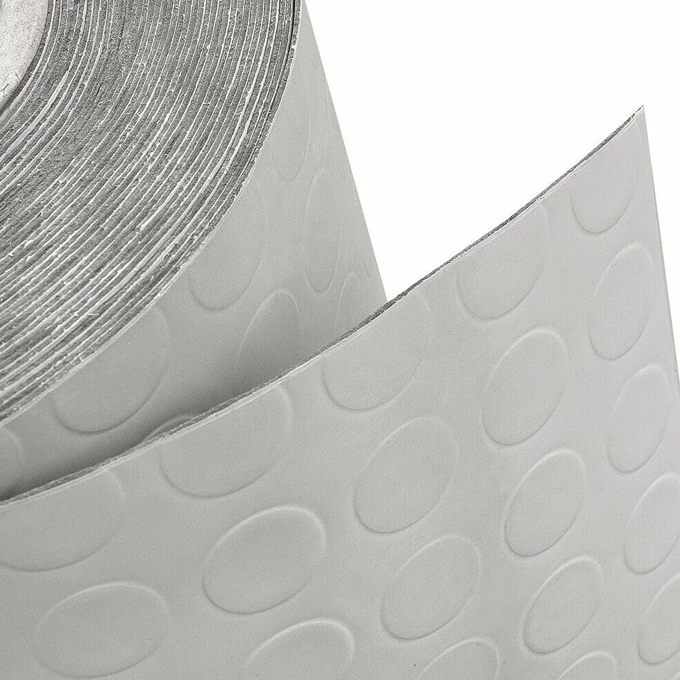 Pavimento Tappeto Gomma Pvc Bollato Rivestimento Antiscivolo Mod. ZERBINO_BOLLE_PVC 2X4 METRI GRIGIO