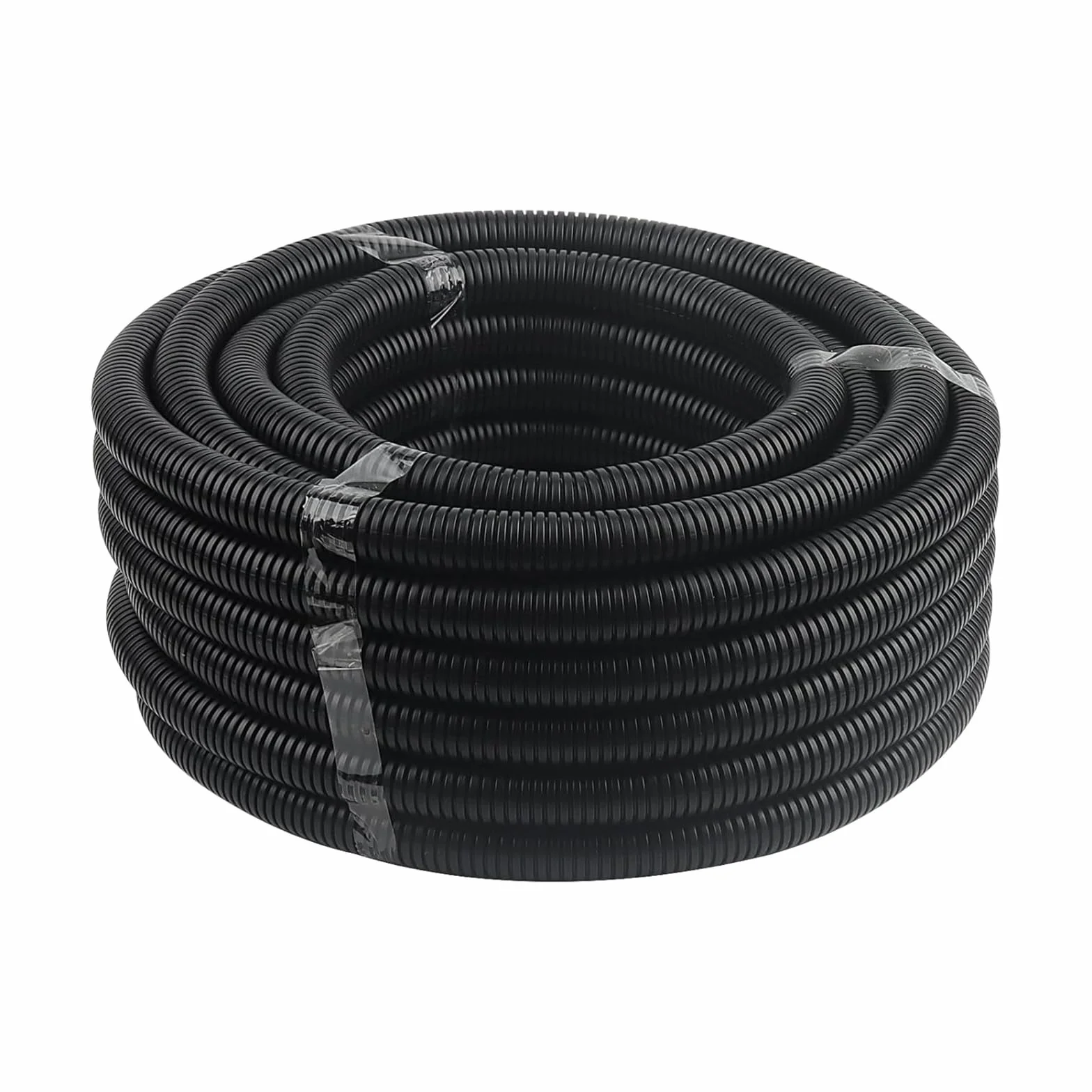 Tubo Corrugato da Esterno, 50 m di lunghezza, tubo aperto vuoto scanalato, Guaina Flessibile protettivo di Cavi Elettrici, nero, diametro: interno 10 mm, esterno 13mm
