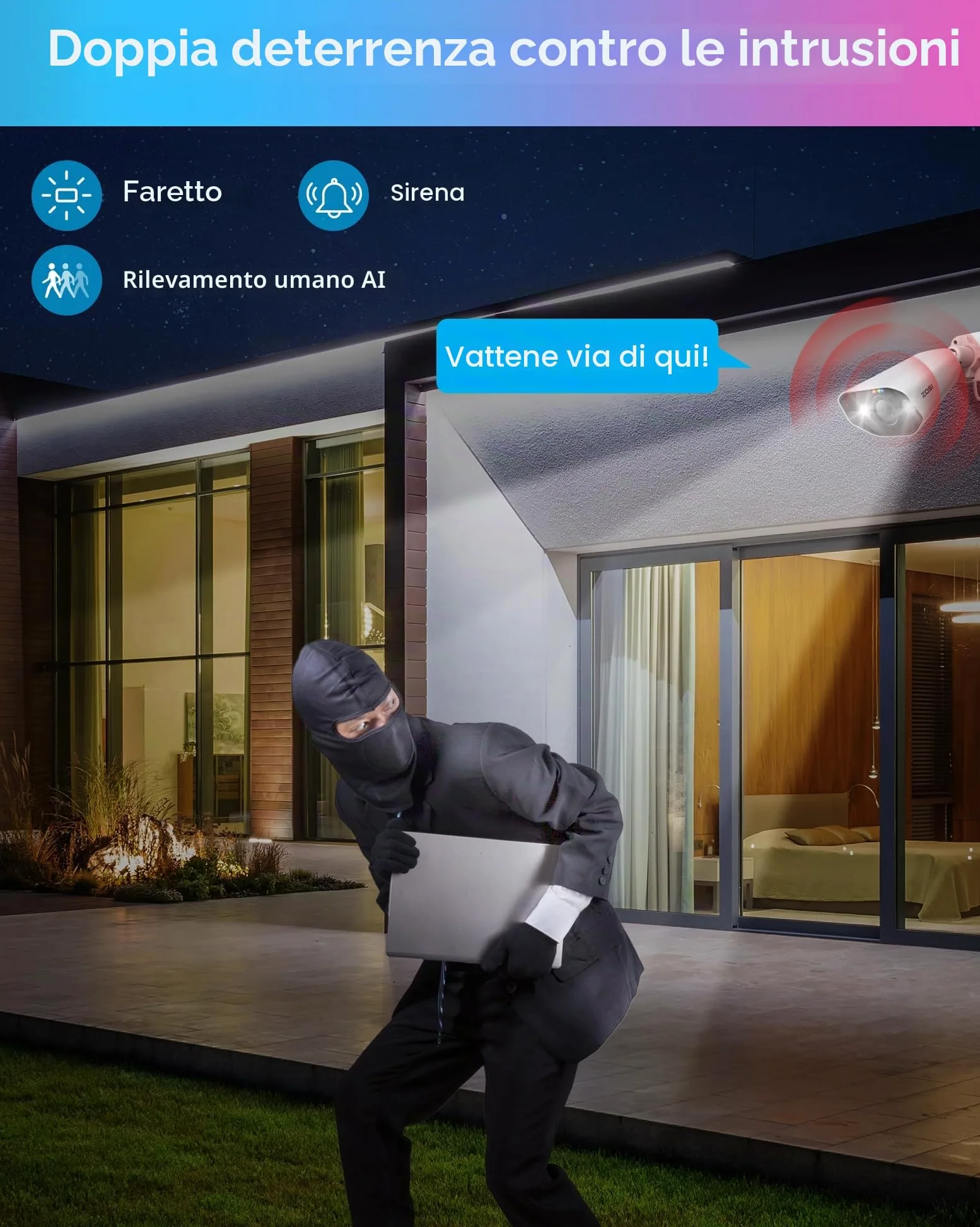ZOSI 4K Kit Videosorveglianza PoE, 16 Porte 24CH 4K 4TB NVR con 16x 8MP Telecamera PoE, Audio Bidirezionale, Visione Notturna a Colori, Rilevamento AI di Persone/Veicoli, Controllo Remoto, C182