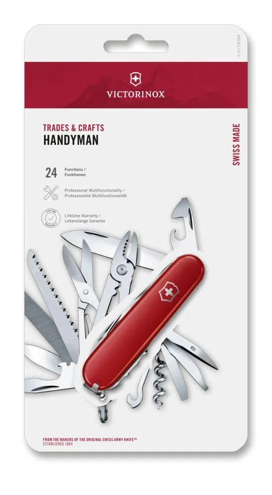 Victorinox Handyman, coltellino svizzero multiuso, coltello tascabile multifunzione, 24 funzioni, lama, pinzette, forbici