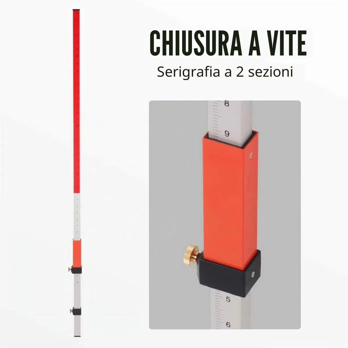 Laser Grade Rod, Livello Laser Suit per Rotary Laser Livello Grado Rod Con Quick Lock Alluminio Rod to Measure